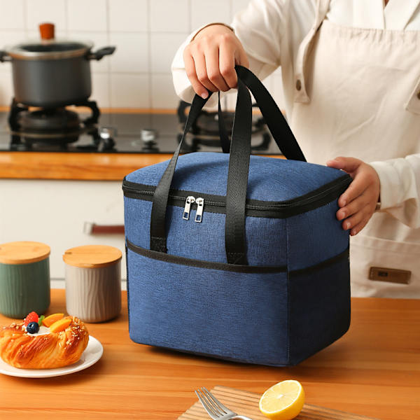 Vandtæt bærbar kationisk stor termisk isoleringspose black 24*18*21CM