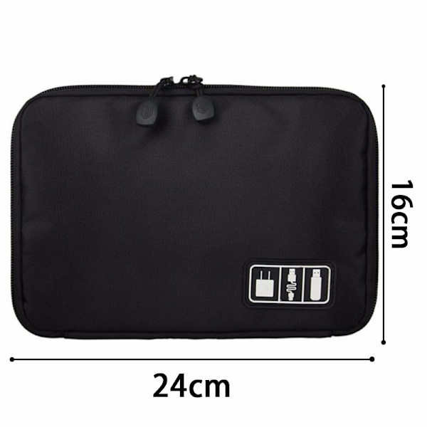 Outdoor Travel Kit Vattentät nylon kabelväska black 24*16*2.5cm