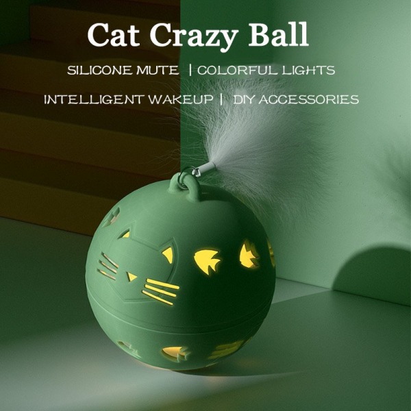 Crazy Ball Interactive Cat Toy Självrörande Kattunge Hoppbollsleksaker Vibrationssensor Katter Spelleksak upgrade