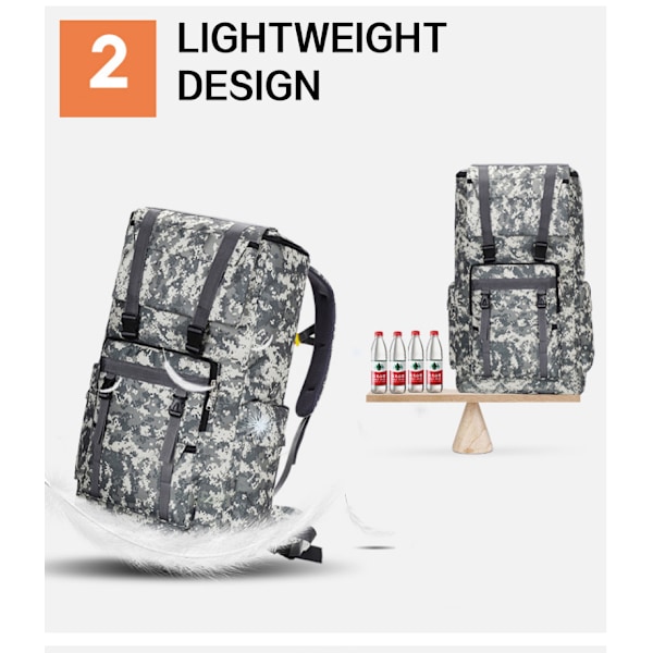 120L utomhus vattentät militär stor taktisk ryggsäck CP 45*32*75cm