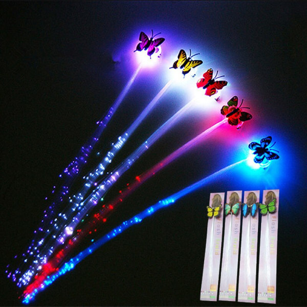 Glødende hår fletning julepynt LED pandebånd Fest green 5pcs