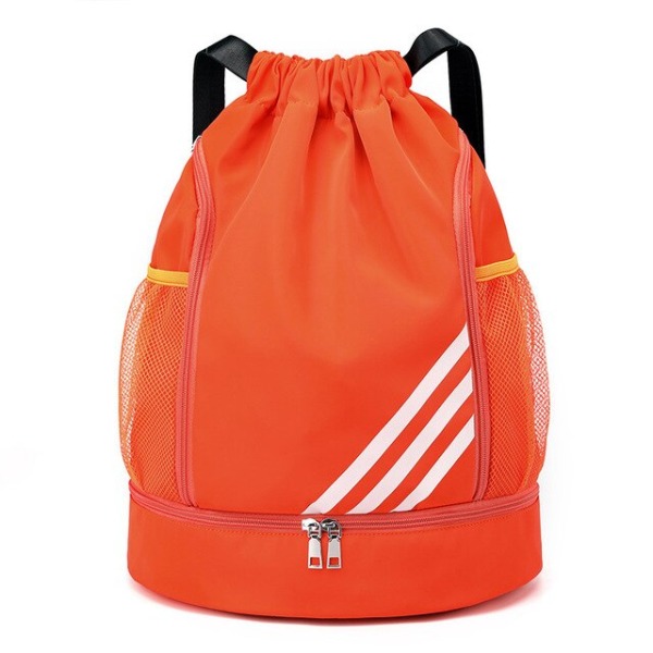 Sportsrygsække fodbold snoretræk taske trække snor rygsæk gym rygsæk Muti lommer til rejser vandreture Orange