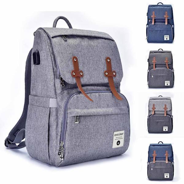 Omvårdnad Mode Mamma Mamma ryggsäck blue grey