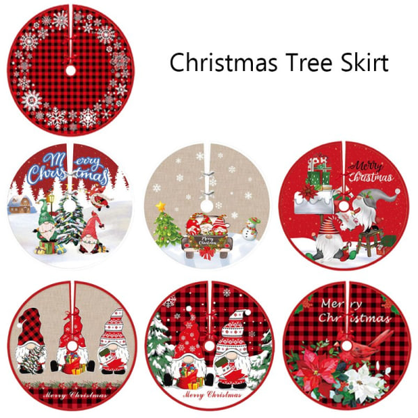 Christmas Tree Skirt Xmas Tree Matta glada dekorationer 90cm dia