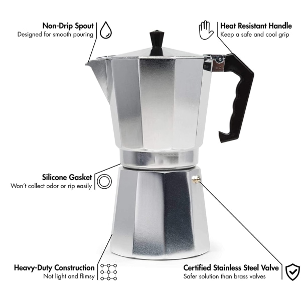 Moka Pot -kahvinkeitin gray 300ml