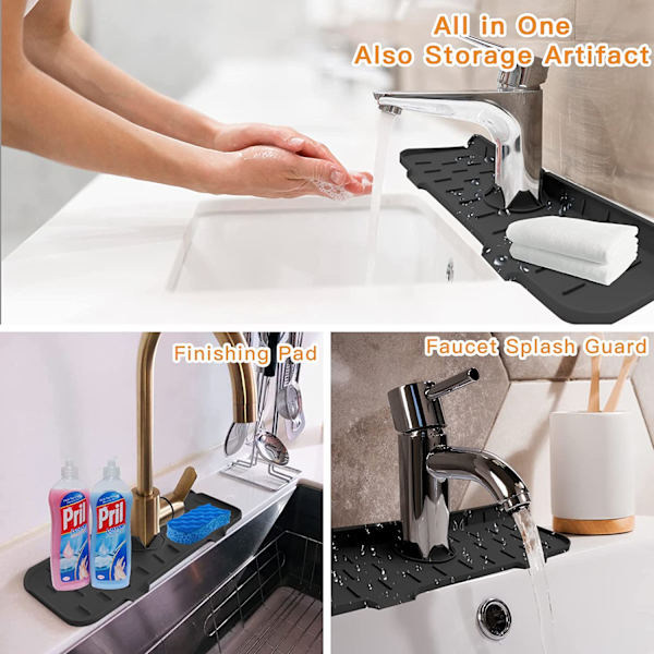 Køkken Vandhane Absorberende Mat Vask Splash Guard Silikone gray 360*135mm