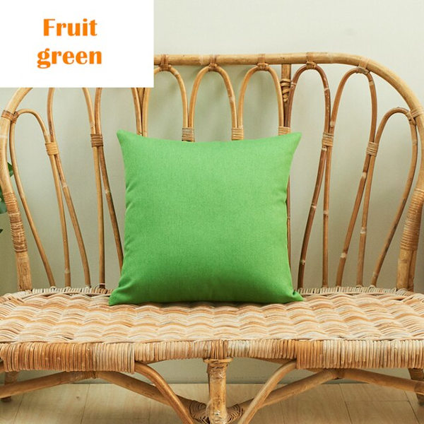 Solid vandtæt pudebetræk Enkel ren farve farvet polyester pudebetræk Vandtæt dekorativ pudebetræk til sofa Lemon green 45X45CM
