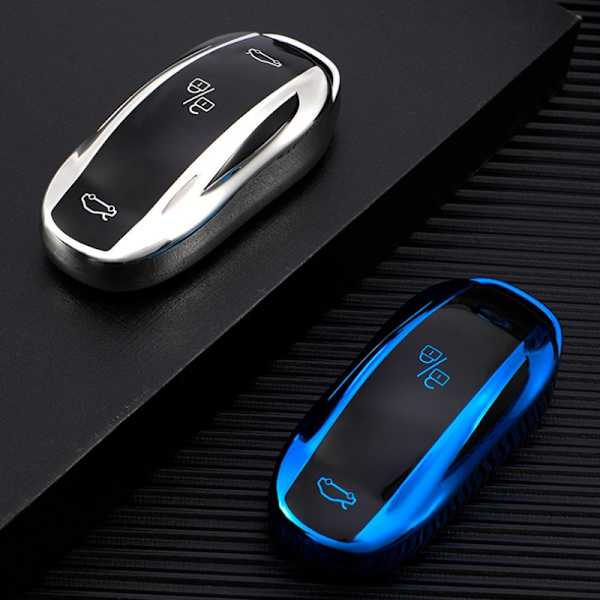 TPU-auton case cover Tesla Model 3 Model X Model S Model Y -laukkulle Smart Keys Protector blue for model s