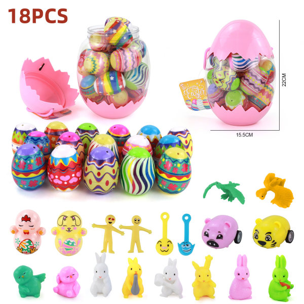 Påskägg Festdekorationer DIY barnleksak 18pcs