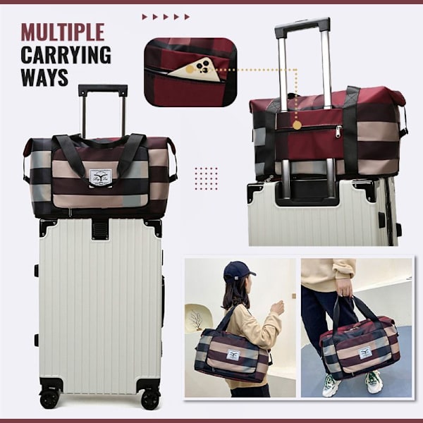 Vandtæt foldbar højkapacitets duffeltaske 24" Burgundy