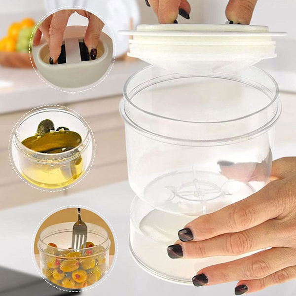 Separation Pickle Jar Pickle Jar Pickle Flip Pickle Container white 11*11*13cm
