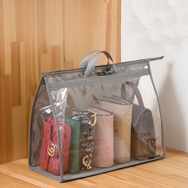 PVC Handväska Dammpåsar Garderob Hängväskor Organizer grey M