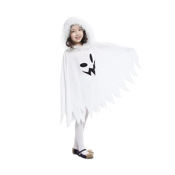Barns vit huva Cape Funny Ghost Cosplay L