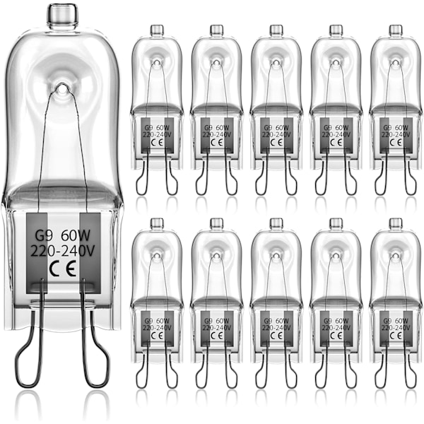 G9 halogenlamper, 230V, 10-pak 60W