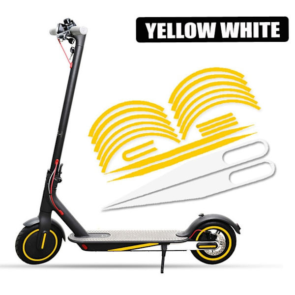 Hot Night Riding Warning Strip för Xiaomi Mijia M365 Scooter Dekal Reflexiv PVC Scooter Dekal Yellow