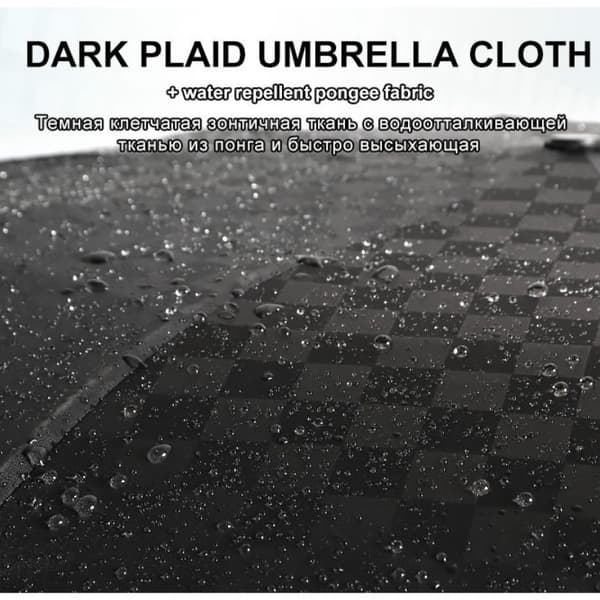 Kaksikerroksinen Dark Grid Rain Windproof Business Sateenvarjo bule