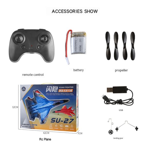 Su-27 Rc Foam Plane 2.4G radiostyrt flygplan bule