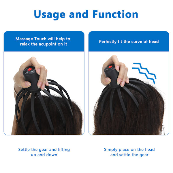 Elektrisk Octopus Claw Scalp Massager 1pc