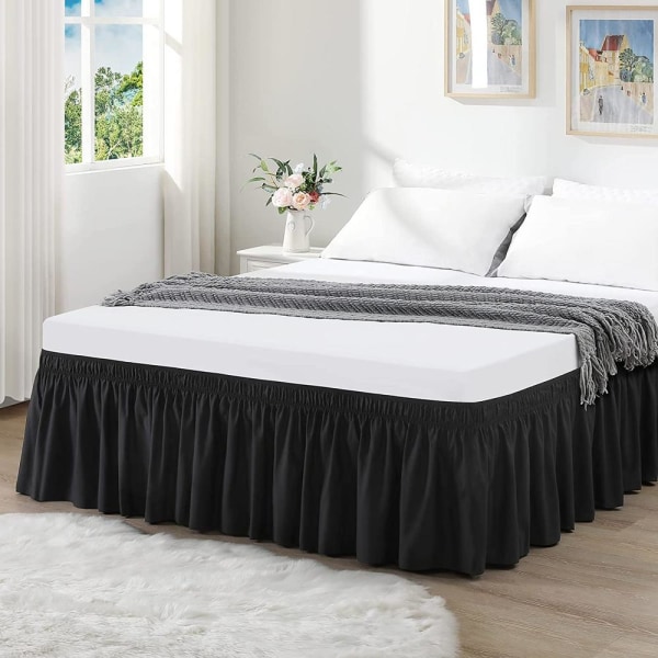 Sängkappa elastisk sängkjol Black 100x200x38cm