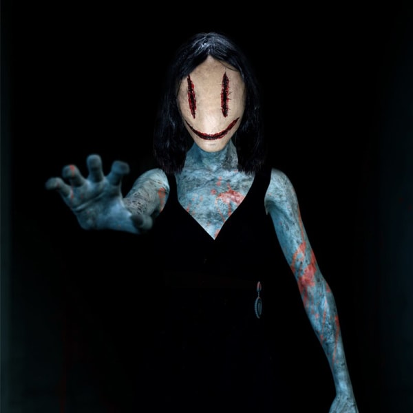Halloween kvinnlig spökmask skräck latex skrämmande festmask Rotten Mouth Zombie Length: ≈ 30cm