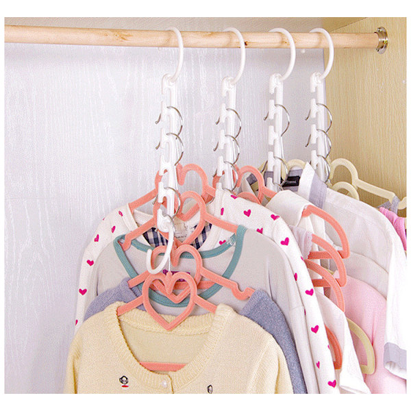 Bøjle - Tøjbøjle - Tilslutningskrog - Organizer Sølv white 10pcs