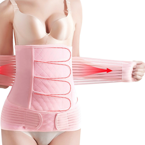 Postpartum Bälte Återhämtning Bandage Graviditet Mage Stödgördel Postnatal midja Smal khaki xl