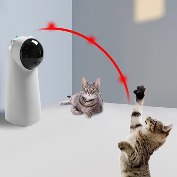 Interactive Smart Teasing Pet LED Laser Roliga Leksaker white 7x7x1 8cm