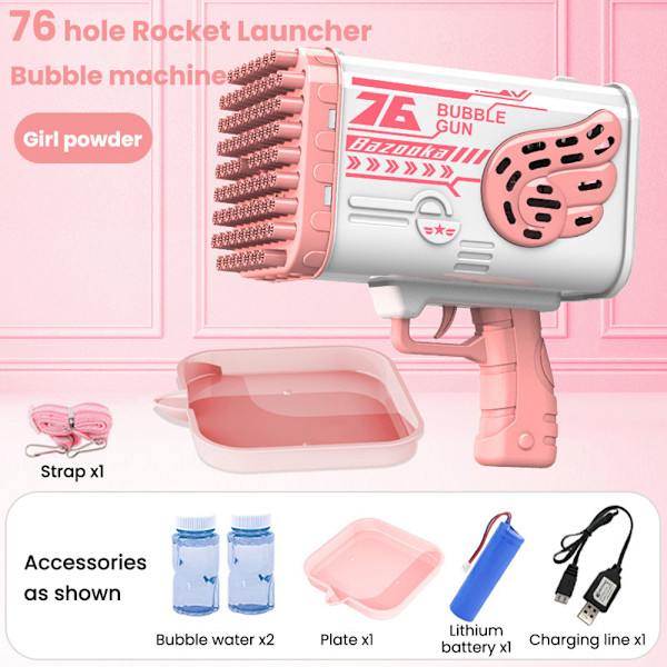 Raketgevär bubbla barnleksaker pink