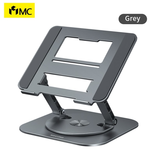 Laptop 360° roterbar notebook løftebar aluminiumslegering stander gray