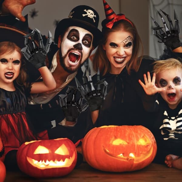 Halloween ledade fingrar Flexibla fingerhandskar förlängare black 1 set