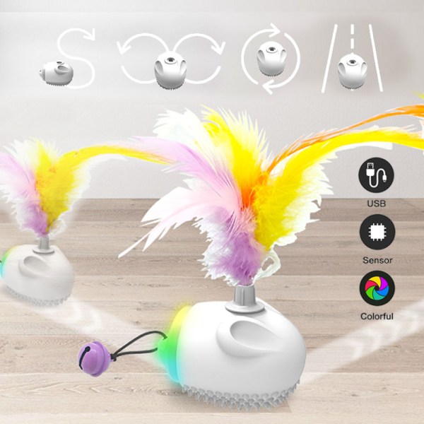 Smart Cat Interactive elektronisk LED automatisk hoppelegetøj white