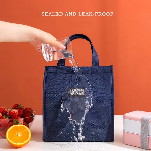 Modeisoleret frokost Bento Box Vandtætte emballageposer blue large