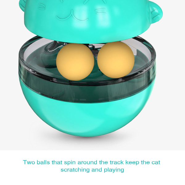 Automatiska matare husdjur katt "daruma" boll leksaker green