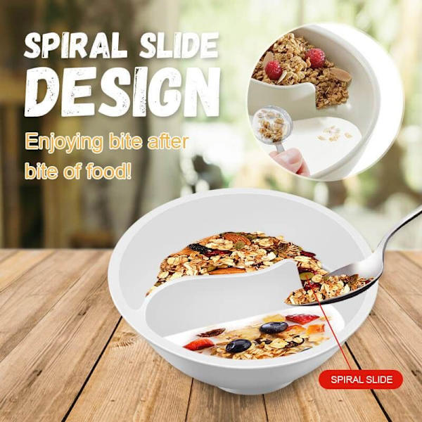 Spiral glidande skiljevägg Spannmålsskål Snackskål white