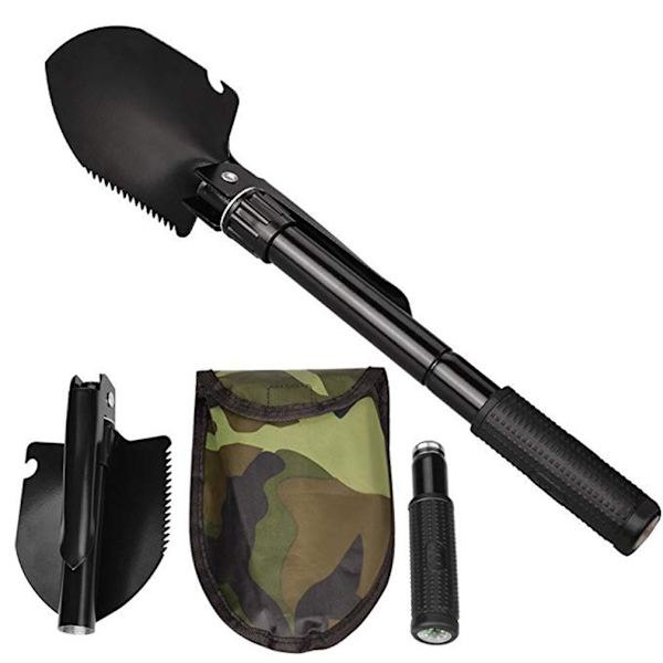 Vikbar multifunktionsskyffel utomhustillbehör black 42*10*7cm