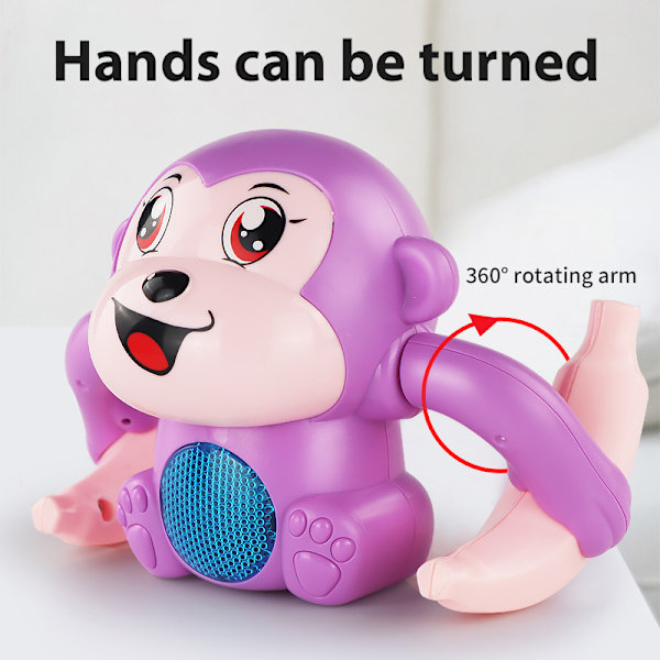 Tumlande Rolling Monkey Röststyrning Tecknad barnleksaker purple 13*8*9cm