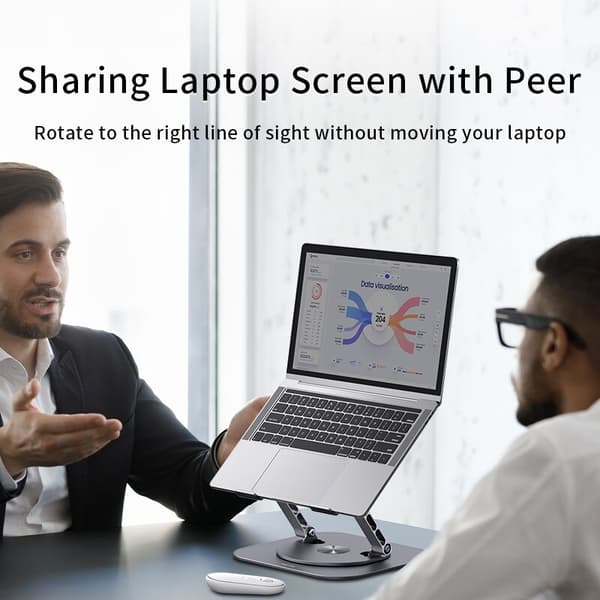 Laptop 360° roterbar bärbar datorhållare Lyftbart aluminiumstativ silver