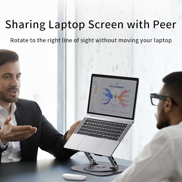 Laptop 360° roterbar notebook løftebar aluminiumslegering stander gray