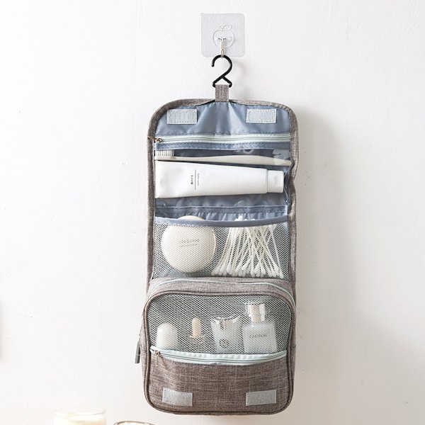 Bærbar sammenfoldelig multifunktionsvaskepose med stor kapacitet gray 21.5*9*20*13cm