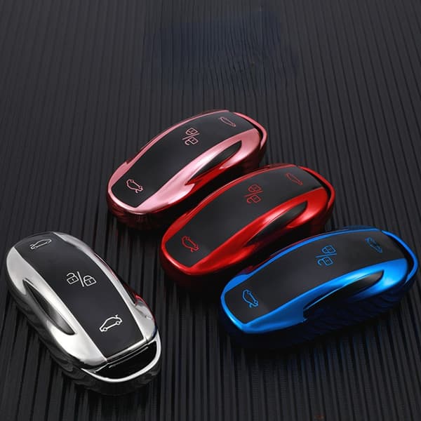 TPU-auton case cover Tesla Model 3 Model X Model S Model Y -laukkulle Smart Keys Protector blue for model x