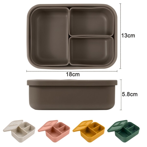 Irrotettava lounaskulho Kannettava Bento Box Set army green 18*13*5.8cm