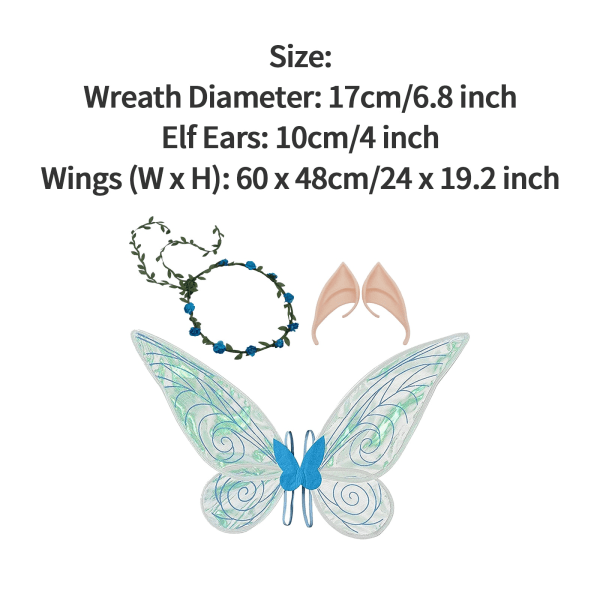 Halloween Fairy Wings Dress-Up Wings Skogstomtekostymer White One Size