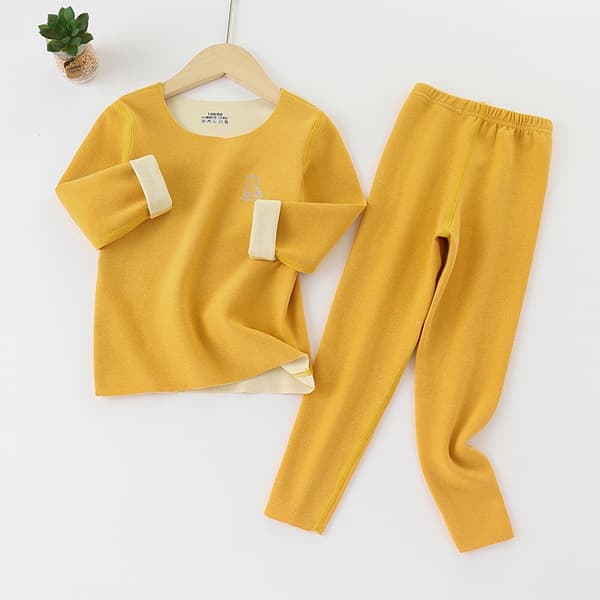 Børns efterårsdragt termisk undertøj pyjamas til drenge og piger green tea 120cm