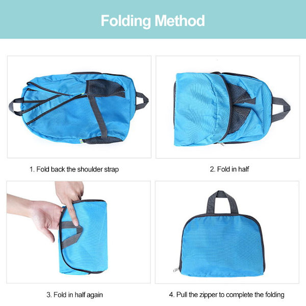 Foldbar højkapacitets ultralet udendørs folderygsæk green 30.5*16*42cm