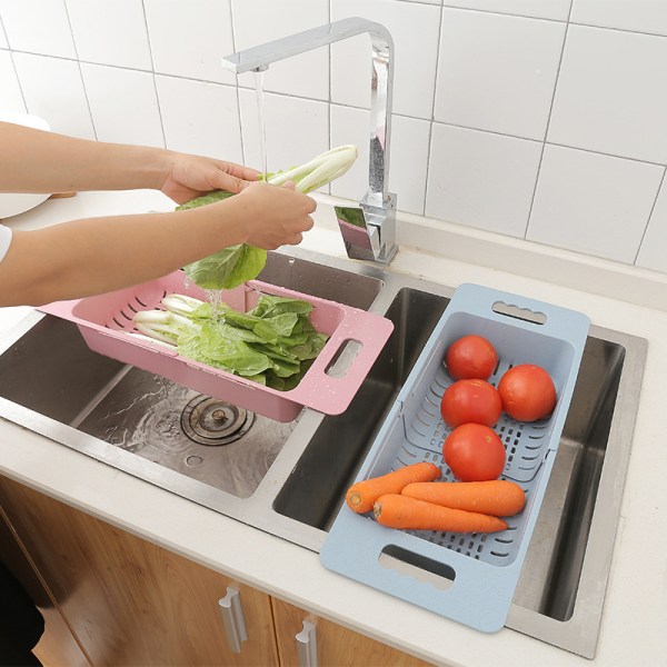 Justerbar frukttvätt Dish Disk Sink Avloppskorg green