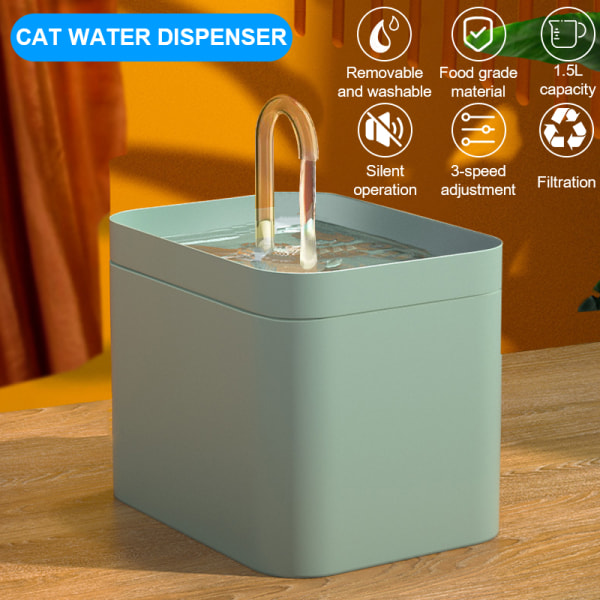 Cat Water Fountain Elektrisk Mute Drikkeskål til kæledyr Automatisk white 16*11.5*12.5cm