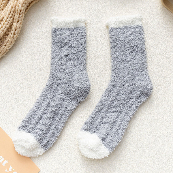 3ST Dam Fuzzy Socks Tofflor Vinter Fluffy Mysigt Varm Mjuk grön en storlek