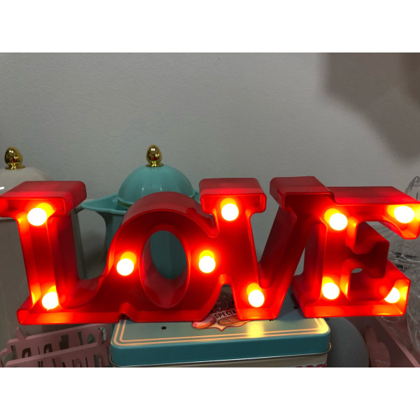 Äitienpäivä - LED-valon rakkaus heart red 16cm*16cm