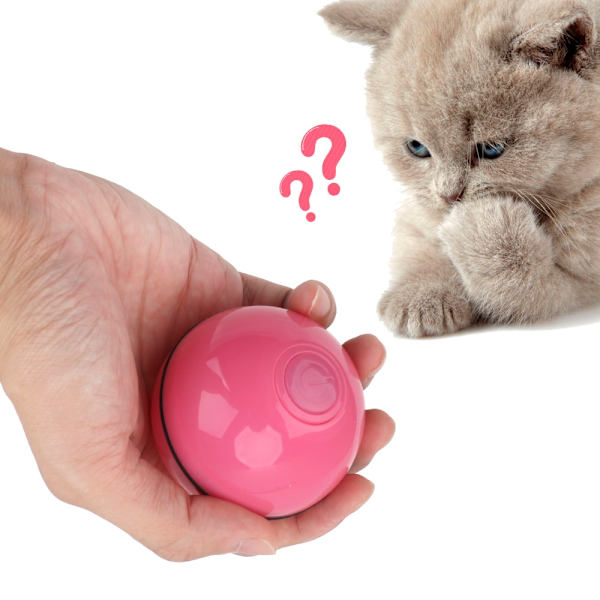 Elektrisk rullende smartbold USB-opladning Automatisk kattelegetøj pink 6.4cm(diameter)