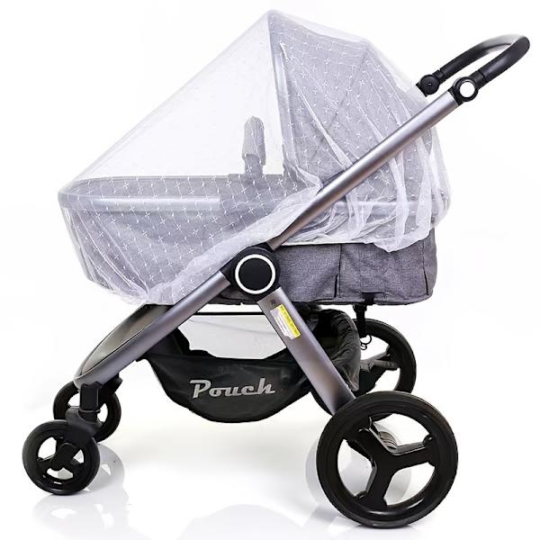 Full Cover Myggenet Til Barnevogn Åndbar Mesh Snøre Myggenet Til Baby Vugge White